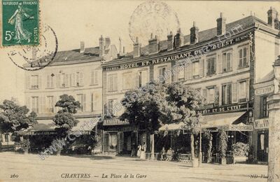 Carte postale ancienne Hôtel et Restaurant de l'Ouest Remises — Chartres (Eure-et-Loir)