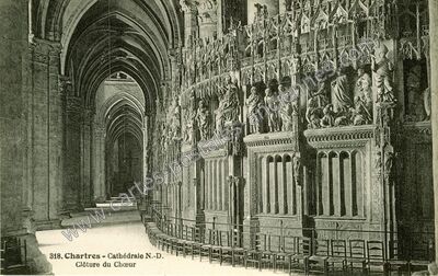 Carte postale ancienne Cathédrale N.-D. Clôture du Chœur — Chartres (Eure-et-Loir)