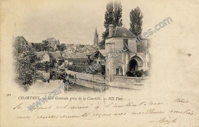 Carte postale ancienne Vue Générale prise de la Courtille — Chartres (Eure-et-Loir)