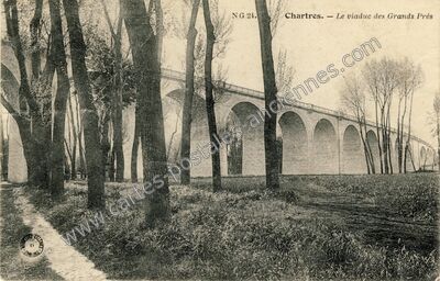 Carte postale ancienne Le viaduc des Grands Prés — Chartres (Eure-et-Loir)