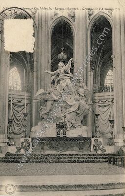 Carte postale ancienne Cathédrale. - Le grand autel. - Groupe de l'Assomption — Chartres (Eure-et-Loir)