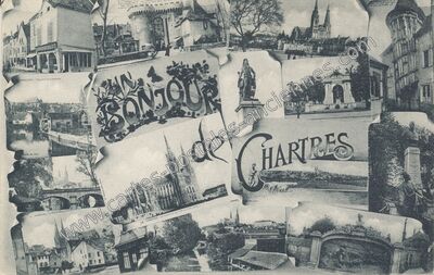 Carte postale ancienne Bonjour de Chartres — Chartres (Eure-et-Loir)
