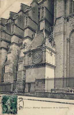 Carte postale ancienne Horloge Renaissance de la Cathédrale — Chartres (Eure-et-Loir)