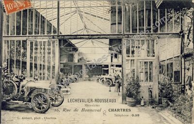 Carte postale ancienne LECHEVALIER-ROUSSEAUX Mécanicien 16, Rue de Bonneval — Chartres (Eure-et-Loir)
