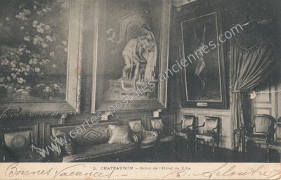 Carte postale ancienne Salon de l'Hôtel de Ville — Châteaudun (Eure-et-Loir)