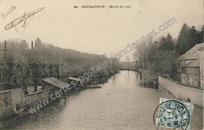 Carte postale ancienne Bords du Loir — Châteaudun (Eure-et-Loir)
