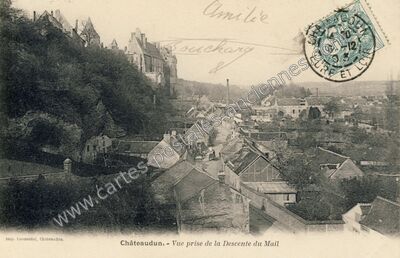 Carte postale ancienne Vue prise de la Descente du Mail — Châteaudun (Eure-et-Loir)