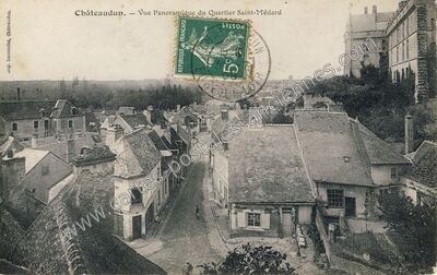 Carte postale ancienne Vue Panoramique du Quartier Saint-Médard — Châteaudun (Eure-et-Loir)