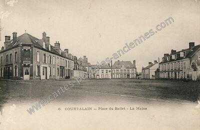 Carte postale ancienne Place du Ballet - La Maine — Courtalain (Eure-et-Loir)