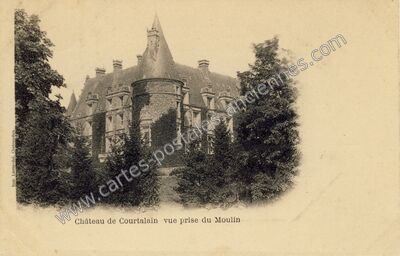 Carte postale ancienne Château de Courtalain vue prise du Moulin — Courtalain (Eure-et-Loir)