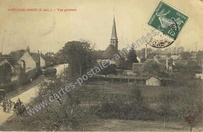 Carte postale ancienne Vue générale — Fontaine-Simon (Eure-et-Loir)