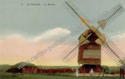 Carte postale ancienne Le Moulin — Fontenay-sur-Conie (Eure-et-Loir)