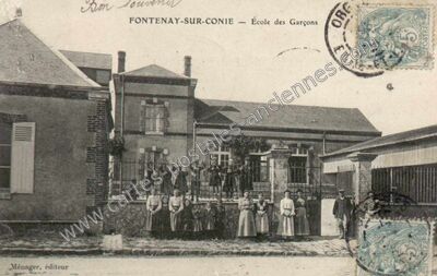 Carte postale ancienne École des Garçons — Fontenay-sur-Conie (Eure-et-Loir)