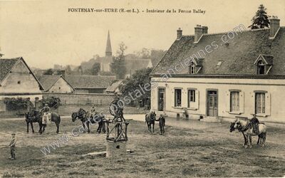 Carte postale ancienne Intérieur de la Ferme Ballay — Fontenay-sur-Eure (Eure-et-Loir)