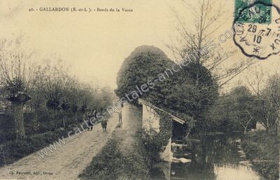 Carte postale ancienne Bords de la Voise — Gallardon (Eure-et-Loir)