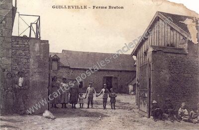 Carte postale ancienne Ferme Breton — Guilleville (Eure-et-Loir)