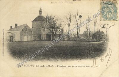 Carte postale ancienne Villepion, vue prise dans la cour — Loigny-la-Bataille (Eure-et-Loir)