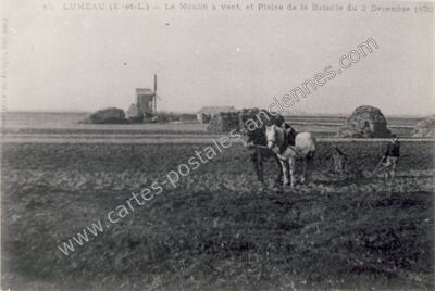 Carte postale ancienne Le Moulin à vent, et Plaine de la Bataille du 2 Décembre 1870 — Lumeau (Eure-et-Loir)