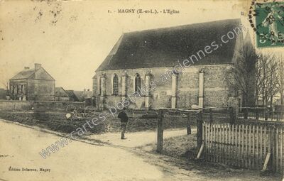 Carte postale ancienne L'Eglise — Magny (Eure-et-Loir)