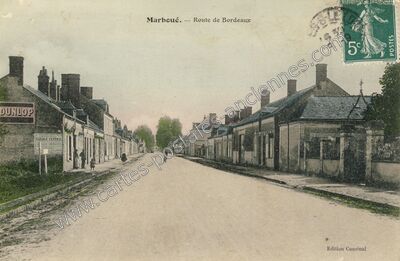 Carte postale ancienne Route de Bordeaux — Marboué (Eure-et-Loir)