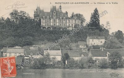 Carte postale ancienne Le Château et la Vallée — Montigny le Gannelon (Eure-et-Loir)