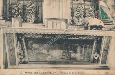 Carte postale ancienne Reliques de Sainte-Félicité — Montigny le Gannelon (Eure-et-Loir)