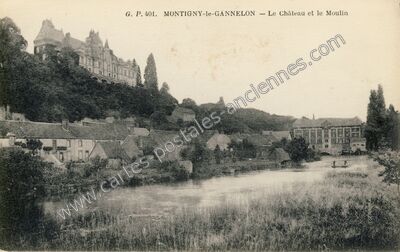 Carte postale ancienne Le Château et le Moulin — Montigny le Gannelon (Eure-et-Loir)