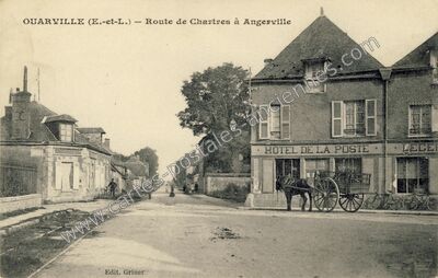 Carte postale ancienne Route de Chartres à Angerville — Ouarville (Eure-et-Loir)