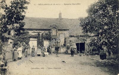 Carte postale ancienne Épicerie Chevallier — Réclainville (Eure-et-Loir)