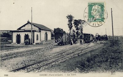 Carte postale ancienne La Gare — Sours (Eure-et-Loir)