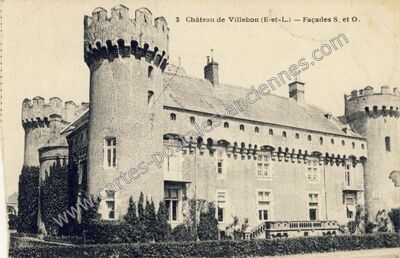 Carte postale ancienne Château de Villebon — Façades S. et O — Villebon (Eure-et-Loir)