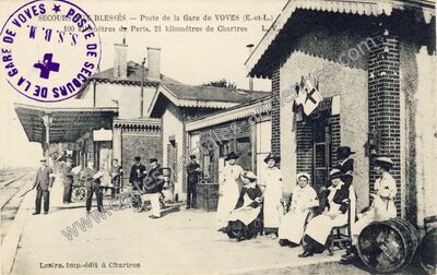 Carte postale ancienne Poste de la Gare — Voves (Eure-et-Loir)