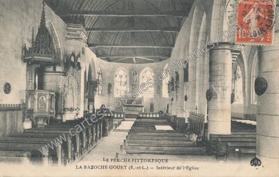 Carte postale ancienne Le Perche pittoresque — Intérieur de l'Eglise — La Bazoche-Gouet (Eure-et-Loir)