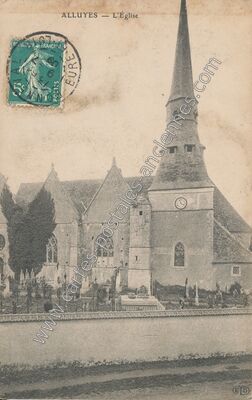 Carte postale ancienne L'Église — Alluyes (Eure-et-Loir)