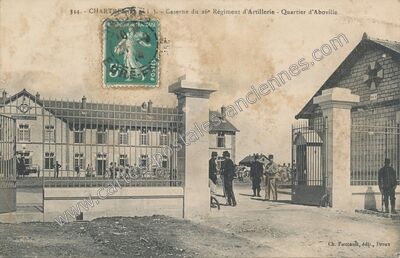 Carte postale ancienne Caserne du 26e Régiment d'Artillerie - Quartier d'Aboville — Chartres (Eure-et-Loir)