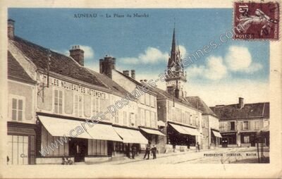Carte postale ancienne La Place du Marché — Auneau (Eure-et-Loir)