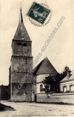 Carte postale ancienne L'Église — Berchères-les-Pierres (Eure-et-Loir)