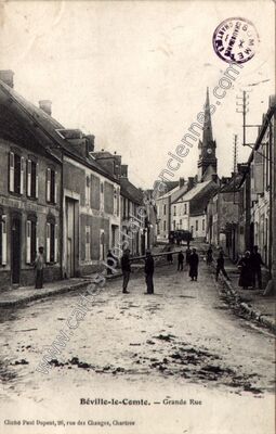 Carte postale ancienne Grande Rue — Béville-le-Comte (Eure-et-Loir)
