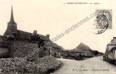 Carte postale ancienne Le rrefour — Boissy-en-Drouais (Eure-et-Loir)