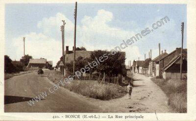 Carte postale ancienne La Rue principale — Boncé (Eure-et-Loir)