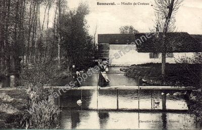 Carte postale ancienne Moulin de Croteau — Bonneval (Eure-et-Loir)
