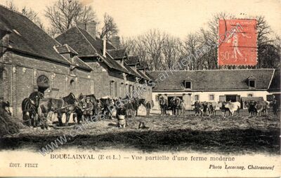 Carte postale ancienne Vue partielle d'une ferme moderne — Bouglainval (Eure-et-Loir)