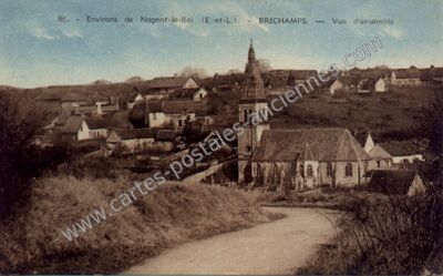 Carte postale ancienne Environs de Nogent-le-Roi - Vue d'ensemble — Bréchamps (Eure-et-Loir)