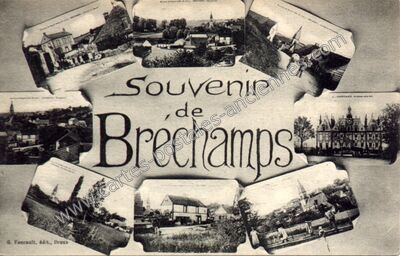 Carte postale ancienne Souvenir — Bréchamps (Eure-et-Loir)