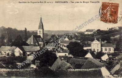 Carte postale ancienne Vue prise du Murger Tranquille — Bréchamps (Eure-et-Loir)