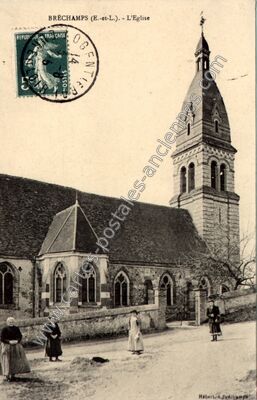 Carte postale ancienne L'Eglise — Bréchamps (Eure-et-Loir)