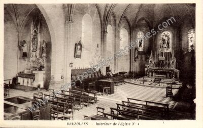 Carte postale ancienne Intérieur de l'Eglise N. 3 — Brezolles (Eure-et-Loir)