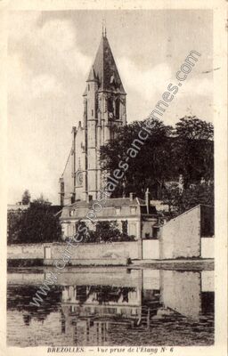 Carte postale ancienne Vue prise de l'Etang N° 6 — Brezolles (Eure-et-Loir)