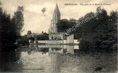 Carte postale ancienne Vue prise de la Route de Verneuil — Brezolles (Eure-et-Loir)