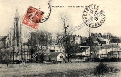 Carte postale ancienne Vue du côté Sud-Ouest — Brezolles (Eure-et-Loir)